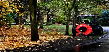 Leaf Clearing - Tractor mounted blower - Isle of Man